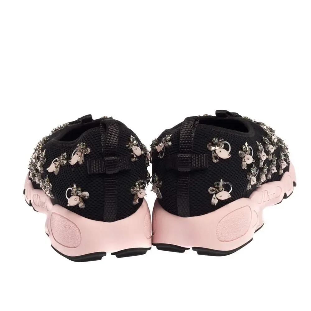 Dior Fusion Embellished Sneakers 39 – Black Pink Crystal Rare Pair